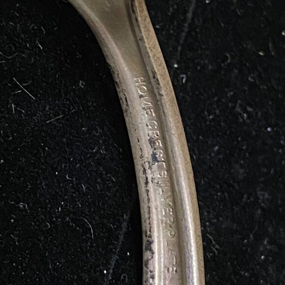 Vintage Home Crest Silverplate Fork Bracelet With Scroll Design & Curved Accents - Picture 5 of 8